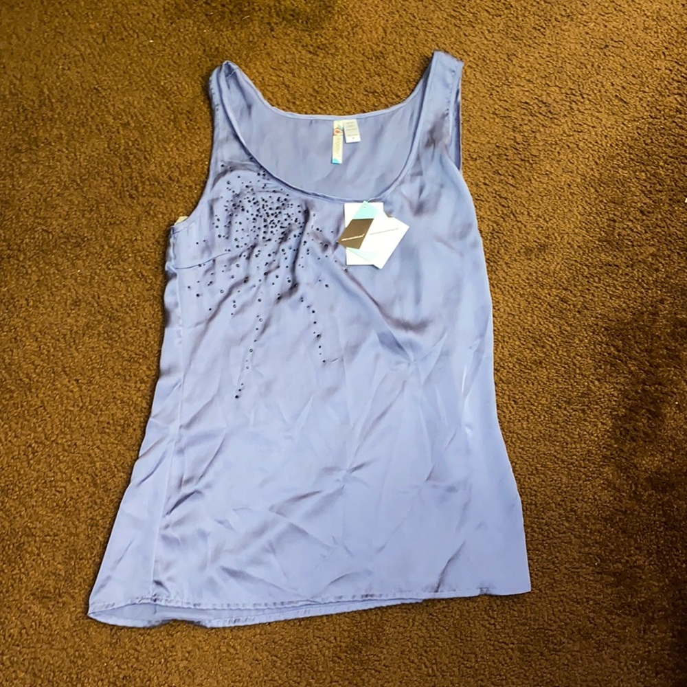 Purple embellished sleeveless top